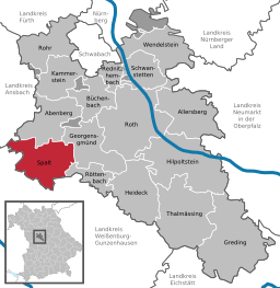 Läget för Spalt i Landkreis Roth