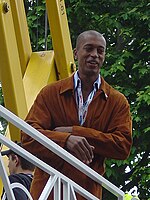 Stéphane Diagana (Foto: 2005) – 1994 war er EM-Dritter, 1995 WM-Dritter, nun wurde er Weltmeister