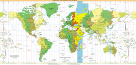 Carte du fuseau horaire.