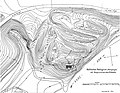 1911 – Topographischer Plan der Burg Obergösgen aufgenommen 1909 von W.Frey, publiziert in JbSGU 4/1911, S. 150