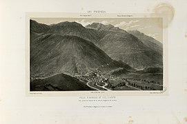 Vue prise au-dessus de la route de Bagnères de Luchon.