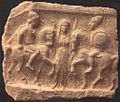 "Danubian Horsemen" (Artemis flanked by the Dioscuri), votive plate found in Demir Kapija, North Macedonia