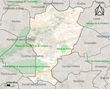 Carte des ZNIEFF de type 1 sur la commune.