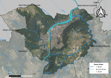 Vue aérienne du territoire communal.