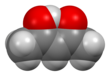 Space-filling model of the enol tautomer