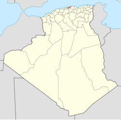 Map of Algeria highlighting Boumerdès Province