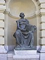 Statue Geschichtsschreiber der Vergangenheit (Chronicler of the past) at the Federal Palace in Bern, Switzerland.