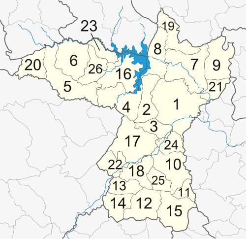 แผนที่อำเภอในจังหวัดขอนแก่น