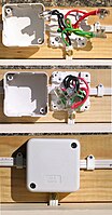 Australian Internal Surface Mounted Junction Box—showing wiring stages.