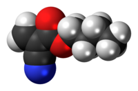 Space-filling model of the butyl cyanoacrylate molecule{{{画像alt1}}}