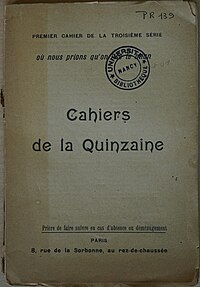 Image illustrative de l’article Cahiers de la Quinzaine