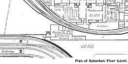 Diagram showing rooms and track in the terminal