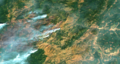 Chetco Bar Fire, 31 August 2017, Sentinel-2 true-color satellite image, scale 1:81,000