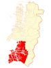 Location of the Tortel commune in the Aisén Region