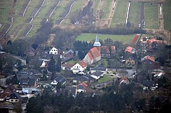 Aerial photo with St. Pancras Church