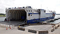 Delta Mariner during offload of Ares I-X upper stage simulators