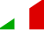 Diagonally split flag of Democratic Republic of Congo and Italy