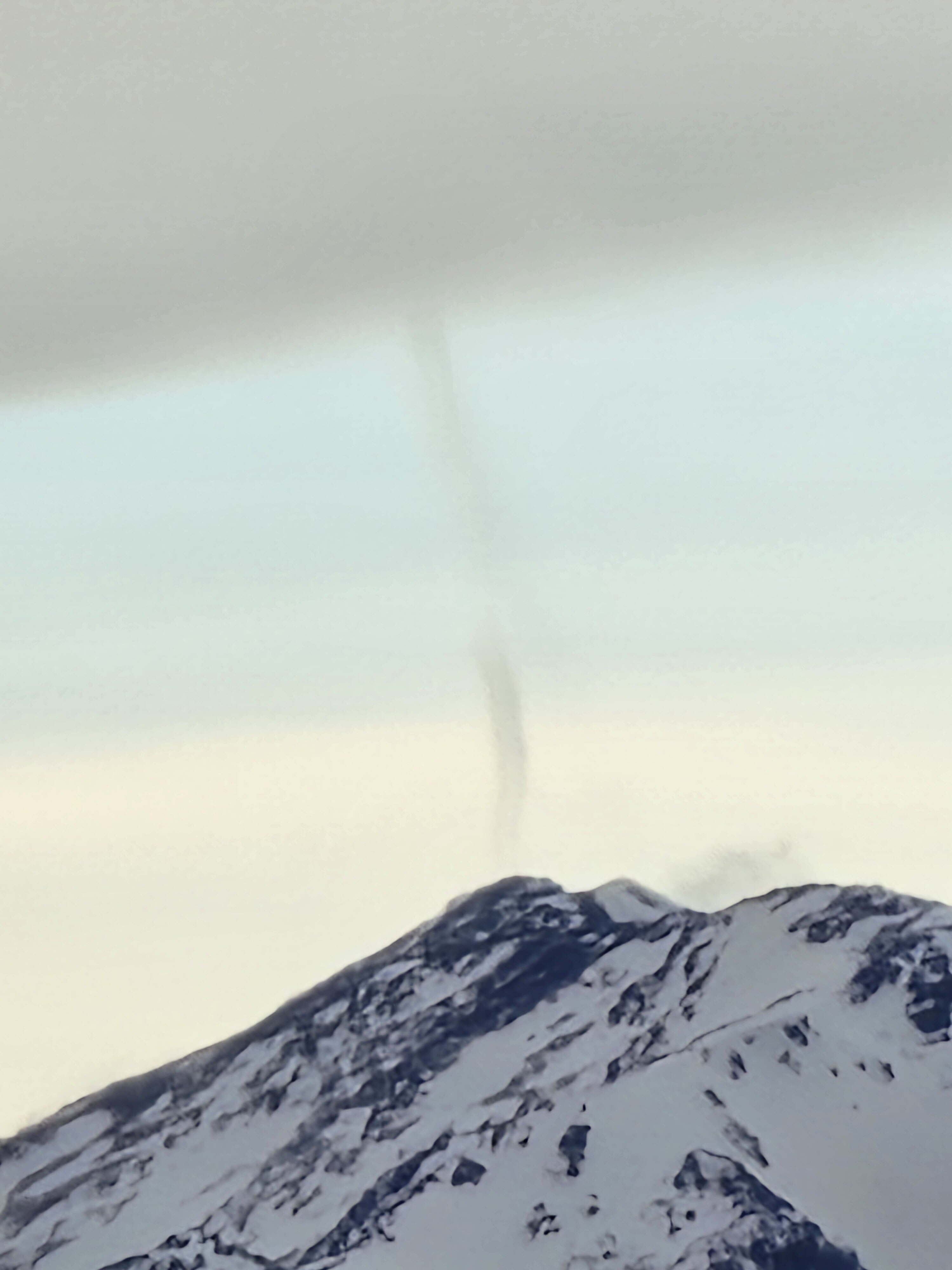 A landspout tornado over Rusty Point, Alaska on April 19, 2024.