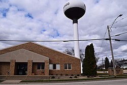 Edgewood's library and water tower