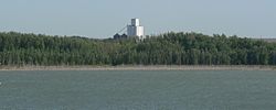 Enders, seen from the south across Enders Reservoir