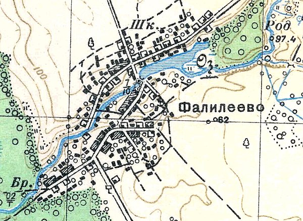 План деревни Фалилеево. 1938 год