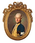 Gustaf Anton Gyldenstople i uniform m/1765 för en livdrabant vid Livdrabantkåren. Porträtt från 1777 av Per Krafft den äldre.