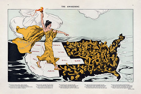 The Awakening at Cartographic propaganda, by Henry Mayer (restored by Adam Cuerden)