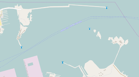 Carte de Brindisi, l'archipel se situe entre le port extérieur et la mer Adriatique