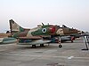 Israeli Air Force A-4 Skyhawk, a delta-winged single engined ground attack aircraft on display