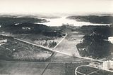 Drottningholmsvägens sträckning över västra Kungsholmen, foto från ballong 1896.