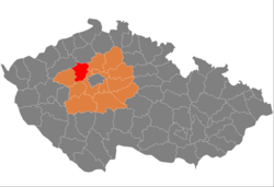 Location in the Central Bohemian Region within the Czech Republic