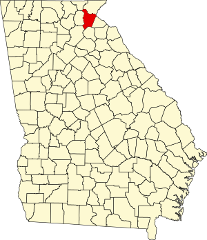 Map of Georgia highlighting Habersham County