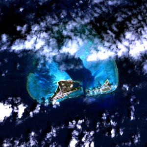 תמונת לווין של אטול מידווי
