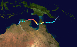 Parcours du cyclone Monica