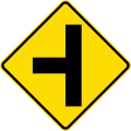 Side road on the left (diamond)