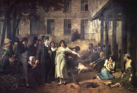 Pinel délivrant les aliénés à la Salpêtrière en 1795 (1876), Paris, hôpital de la Salpêtrière.