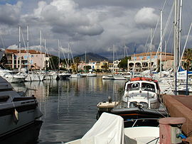 A view of the harbour of Cogolin
