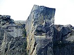 Preikestolen sedd från Lysefjorden