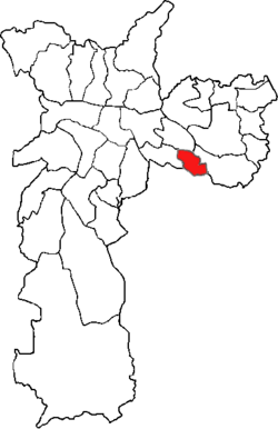 Location of the Subprefecture of Sapopemba in São Paulo