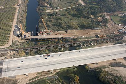 SR 99 crossing the San Joaquin River at the Fresno–Madera county line