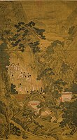 Painting of Xiwangmu meeting with a Chinese regent in the Jade Pond, likely King Mu of Zhou or Emperor Wu of Han, Song dynasty