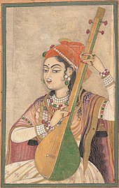 Une Dame jouant du Tanpura, vers 1735.