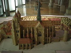 Maqueta de la reconstrucción de la abadía (ca. siglo IX)