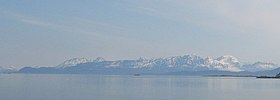 Vue d'Andørja depuis Harstad