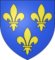 Armes de France moderne : D'azur à trois fleurs de lys d'or.