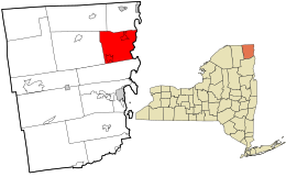 Location in Clinton County and the state of New York.