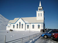 Dalvík Church pada Maret 2008