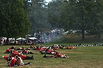 Reconstitution des scènes de combat à l’occasion du 250e anniversaire du siège en 2007.