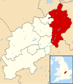 East Northamptonshire shown within Northamptonshire