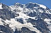 Mittaghorn. Das Wildhorn ist der auffällige dunkle Felsen im unteren rechten Bildbereich.